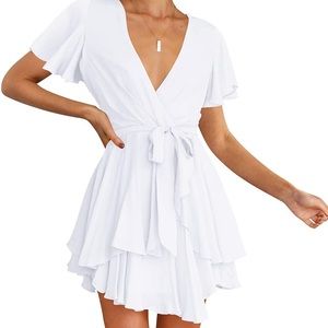 Women’s V-Neck Ruffle Swing Dress